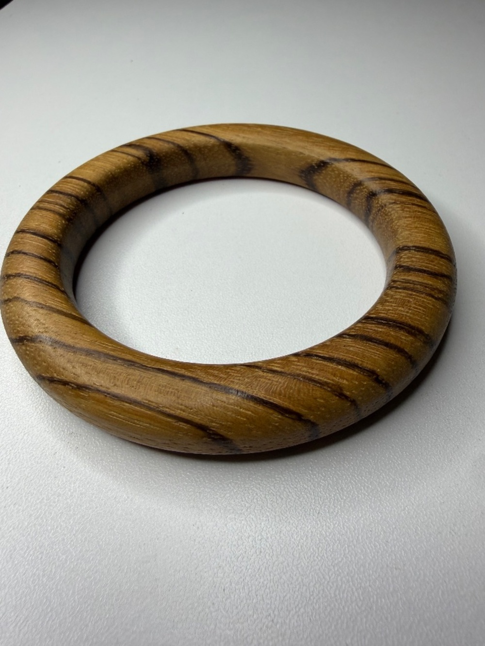 1970s Vintage MCM Zebrano Zebra Wood Stripe BOHO Bangle Bracelet